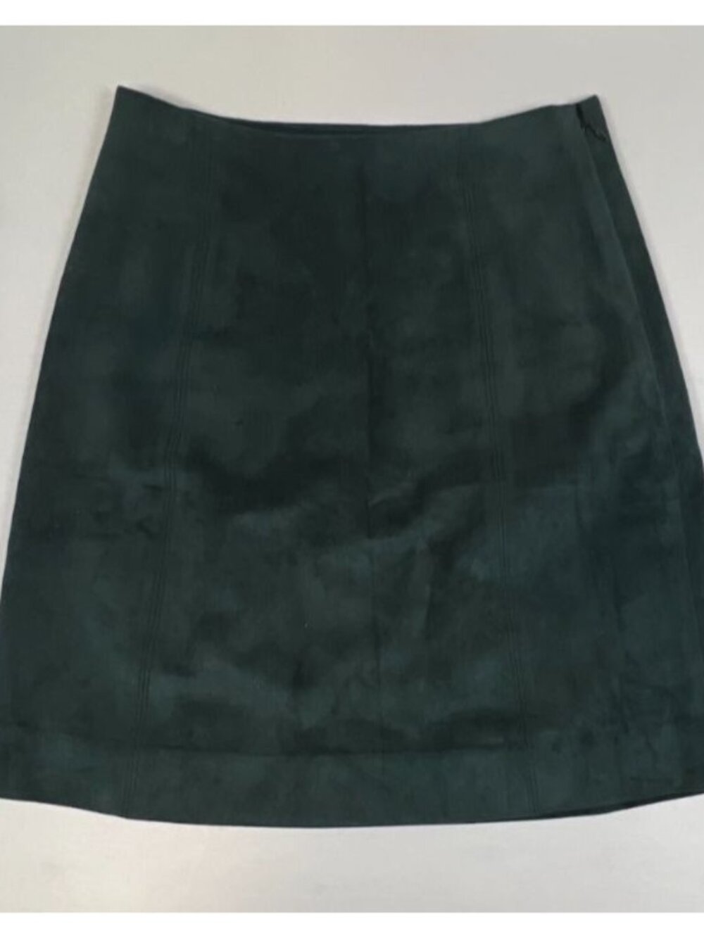 Babaton Women 0 Dark Green Suede Mini Skirt A-Line High Waisted Faux Leather